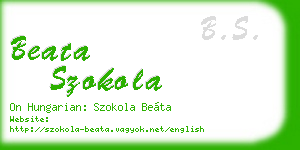 beata szokola business card